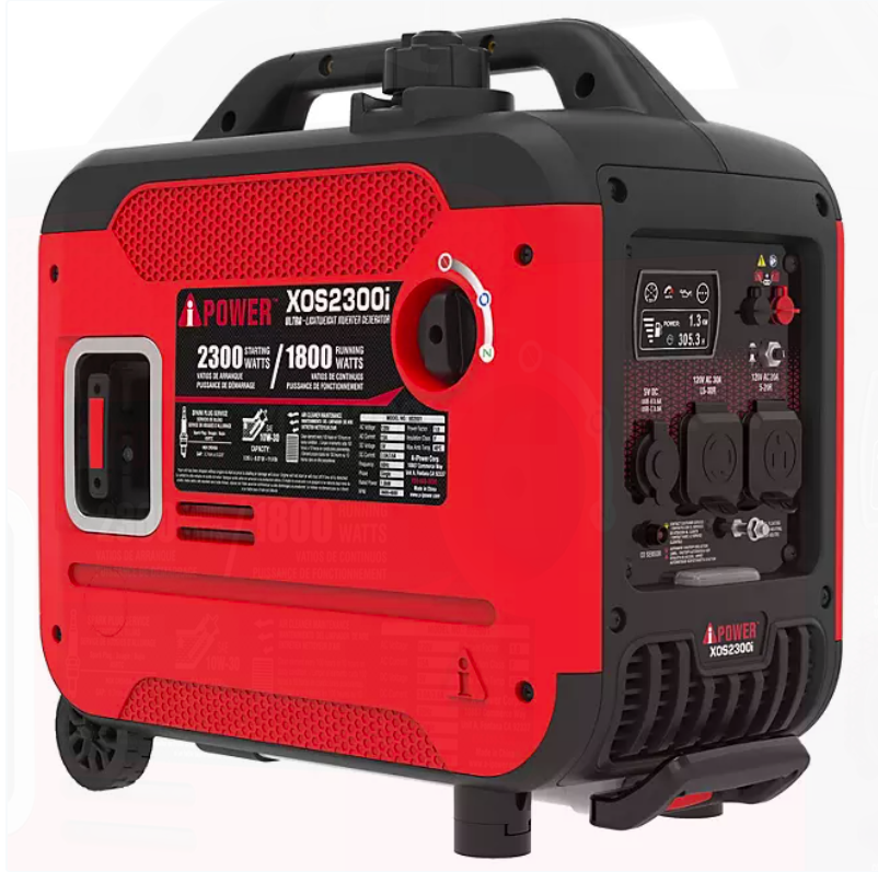 A-iPower Portable Inverter Generator, 2300-Watt CO Sensor, Light-Weight With Telescopic Handle And Wheels XOS2300i