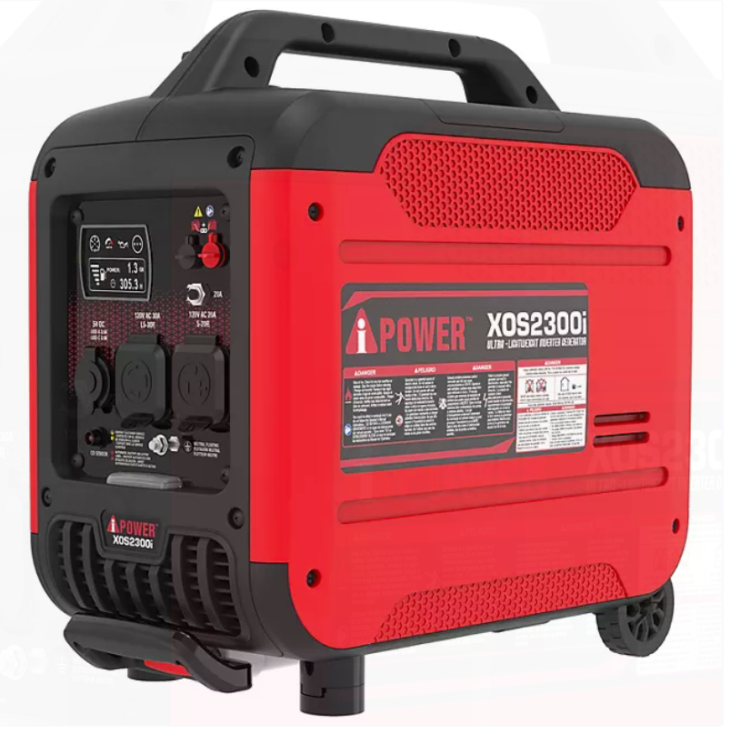 A-iPower Portable Inverter Generator, 2300-Watt CO Sensor, Light-Weight With Telescopic Handle And Wheels XOS2300i