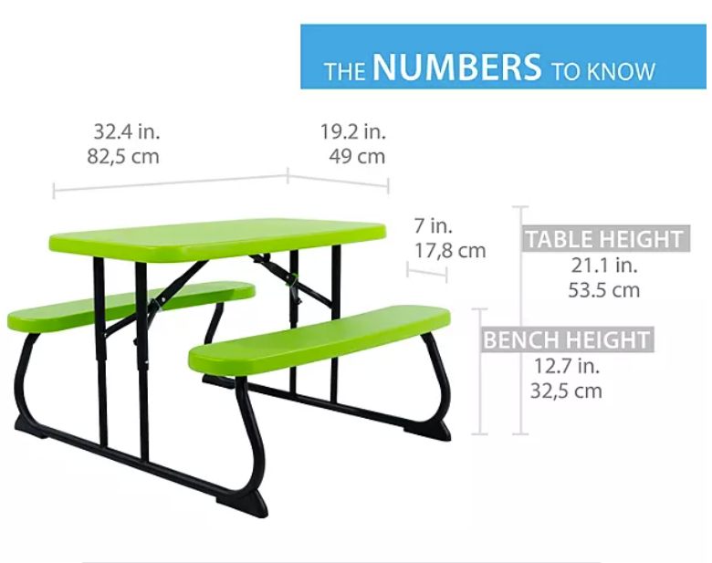 Lifetime Children's Picnic Table - Lime Green